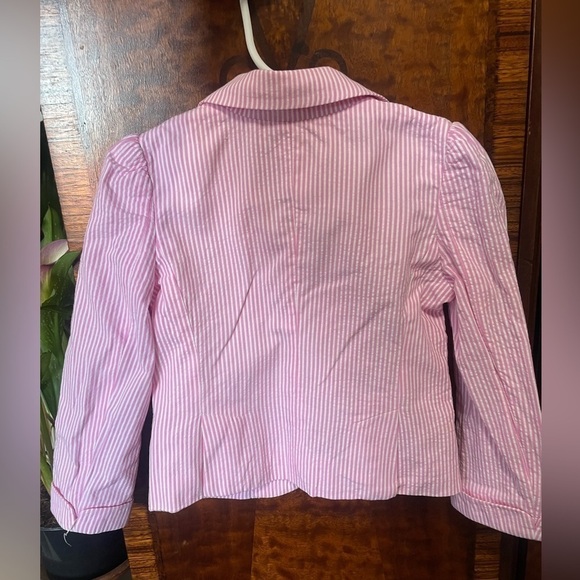 Ralph Lauren Toddler Girl Old Money Seersucker Blazer Pink Stripes size 4/4T - Picture 10 of 12